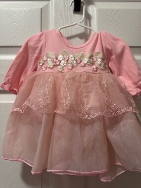 Pink Floral Baby Girl Tulle Dress